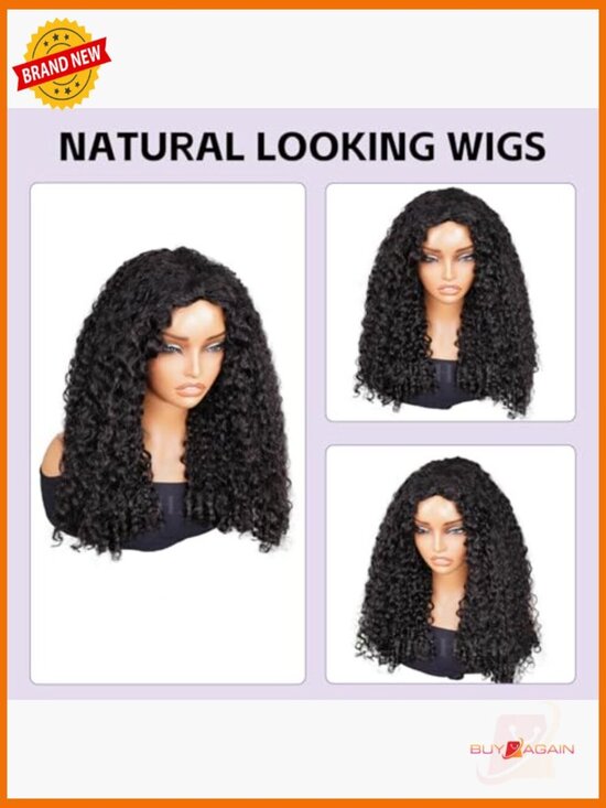 180% Density Curly Half Wig Beginner Friendly Glueless Drawstring Wear and Go